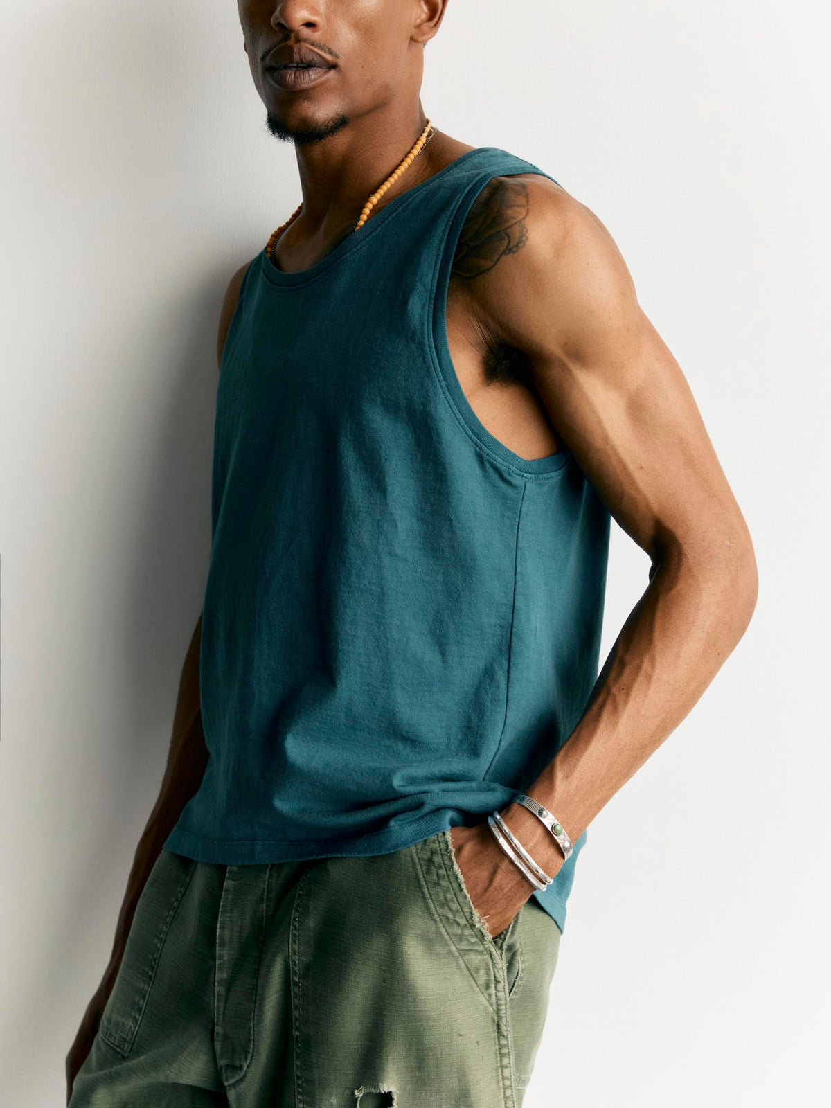 midweight box tank in teal