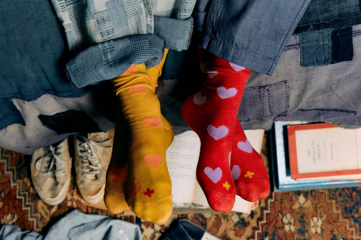 heart sock in gold