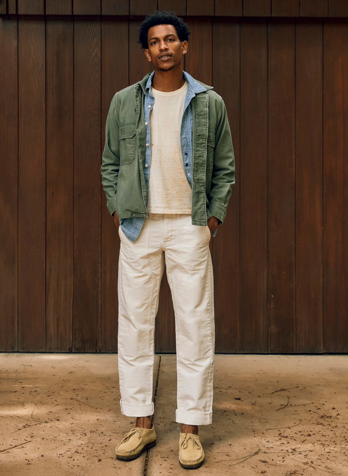 hencye canvas workpant in natural