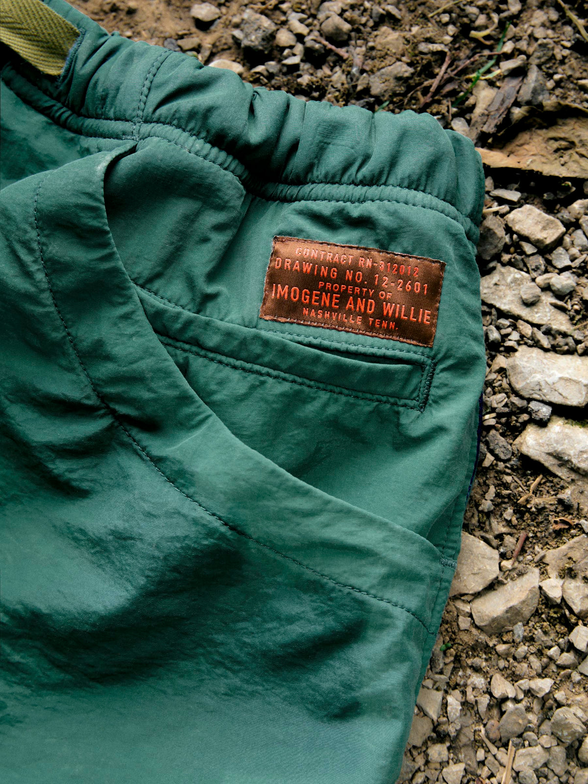 trail short in forest green