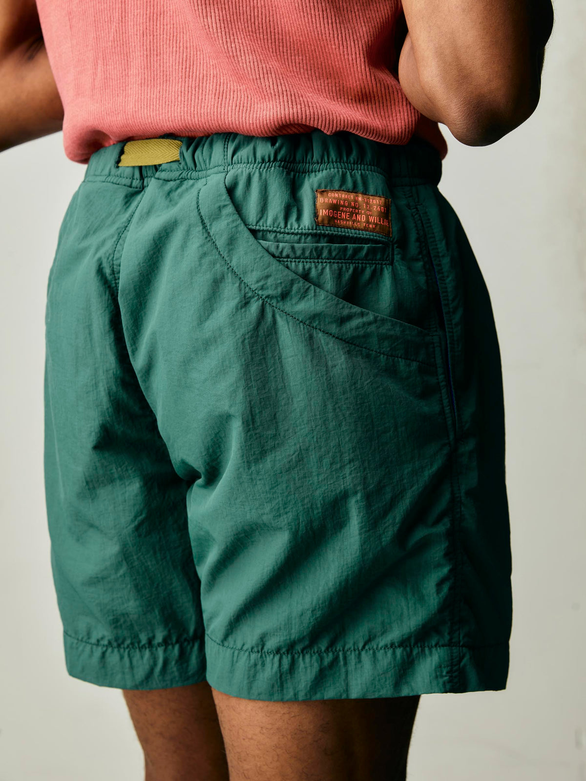 trail short in forest green