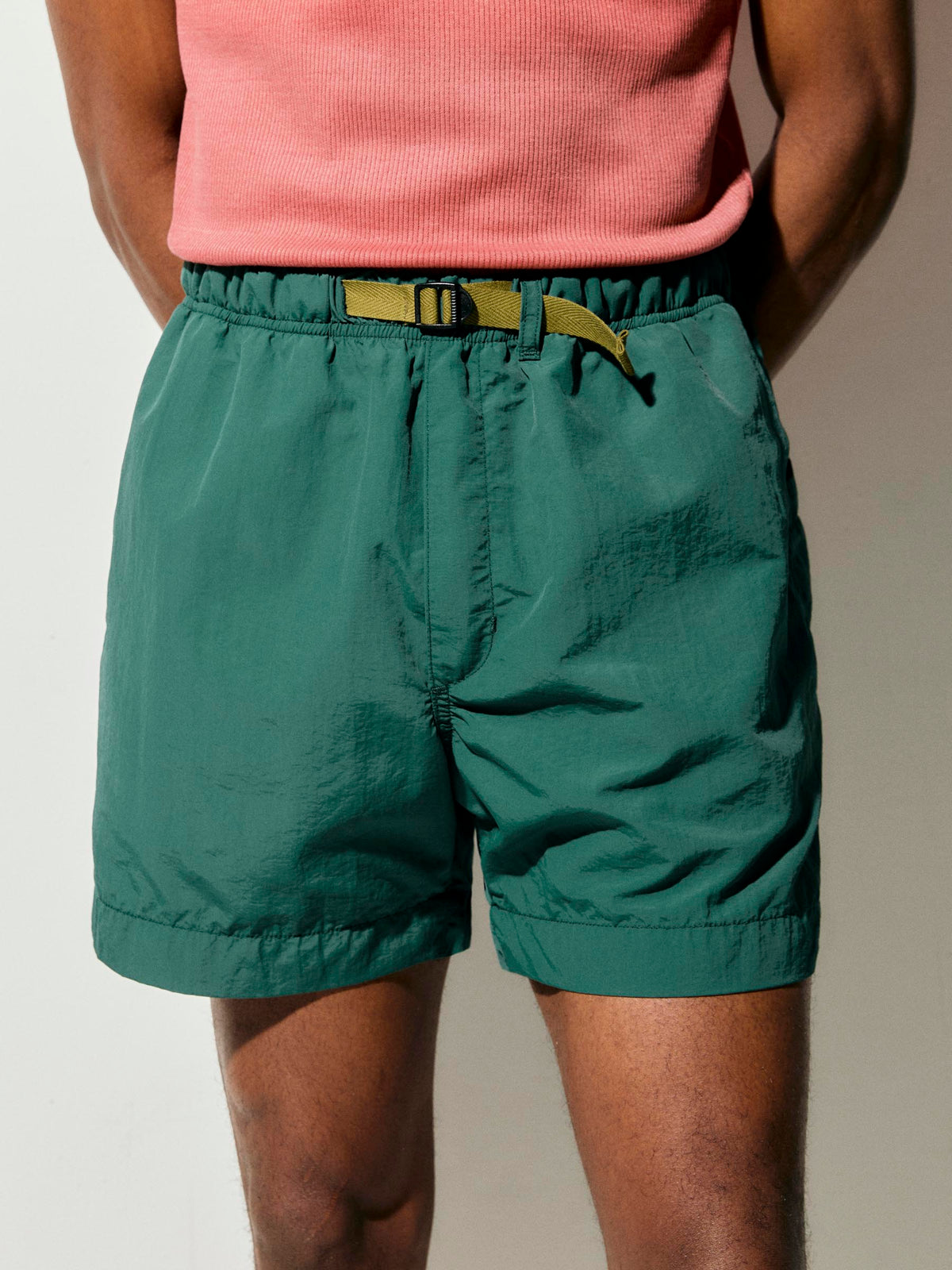 trail short in forest green