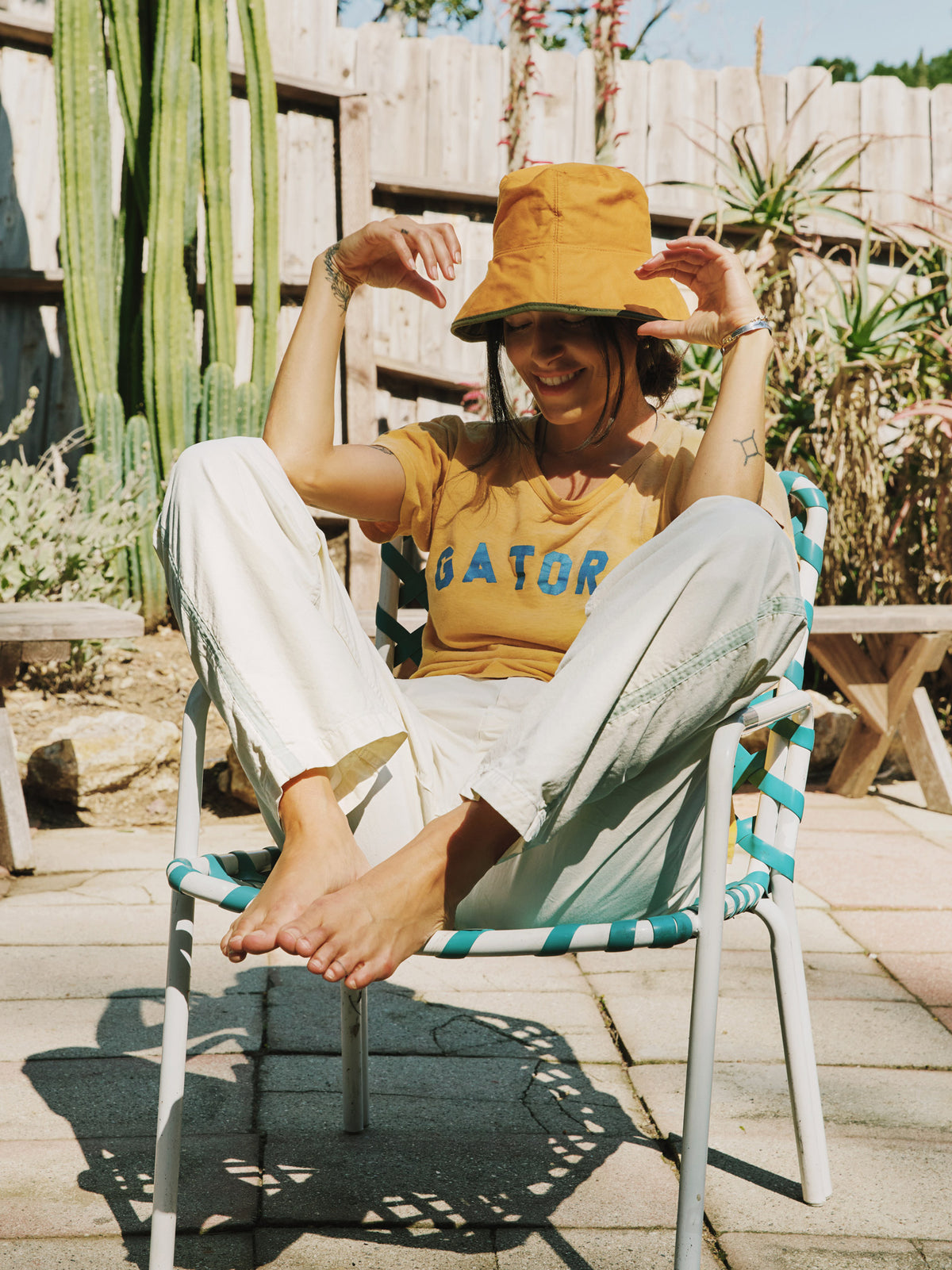 baker striped trouser in white