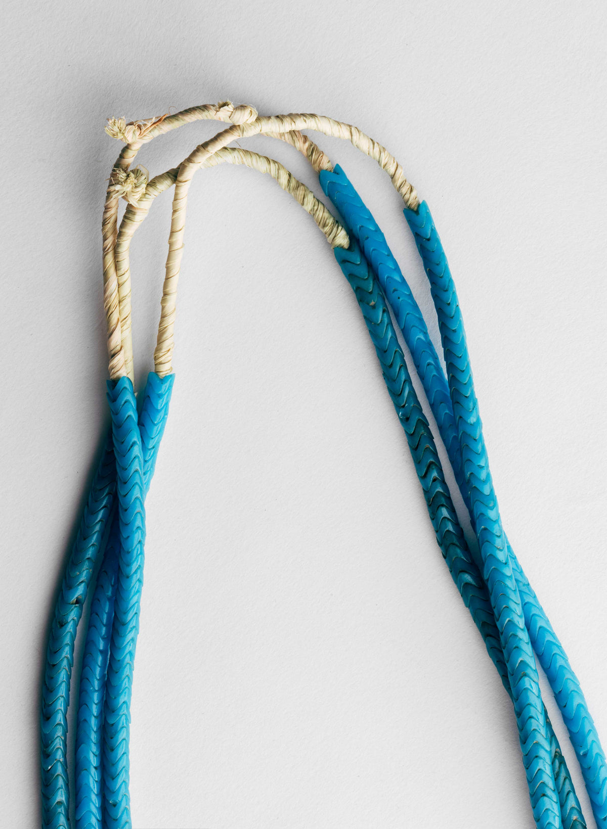 vintage african snake bead necklace in turquoise